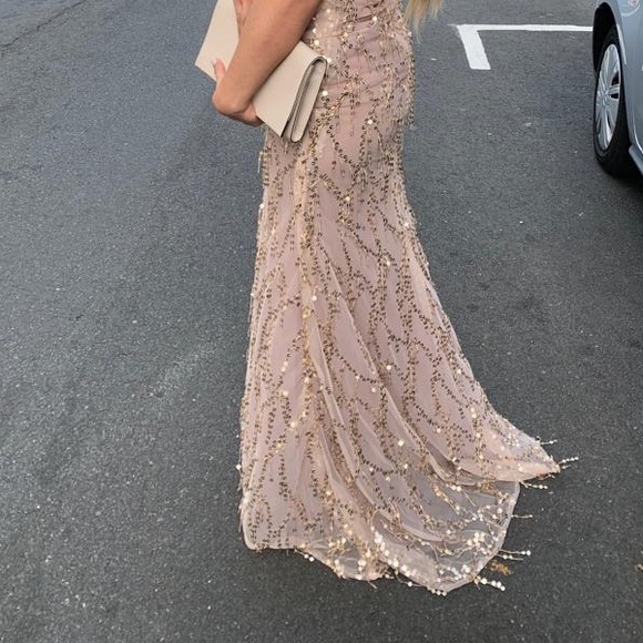 LAVENDERISH BEDAZZLED FLOOR LENGTH PROM DRESS CUSTOM MADE ORIGINAL - Picture 5 of 8